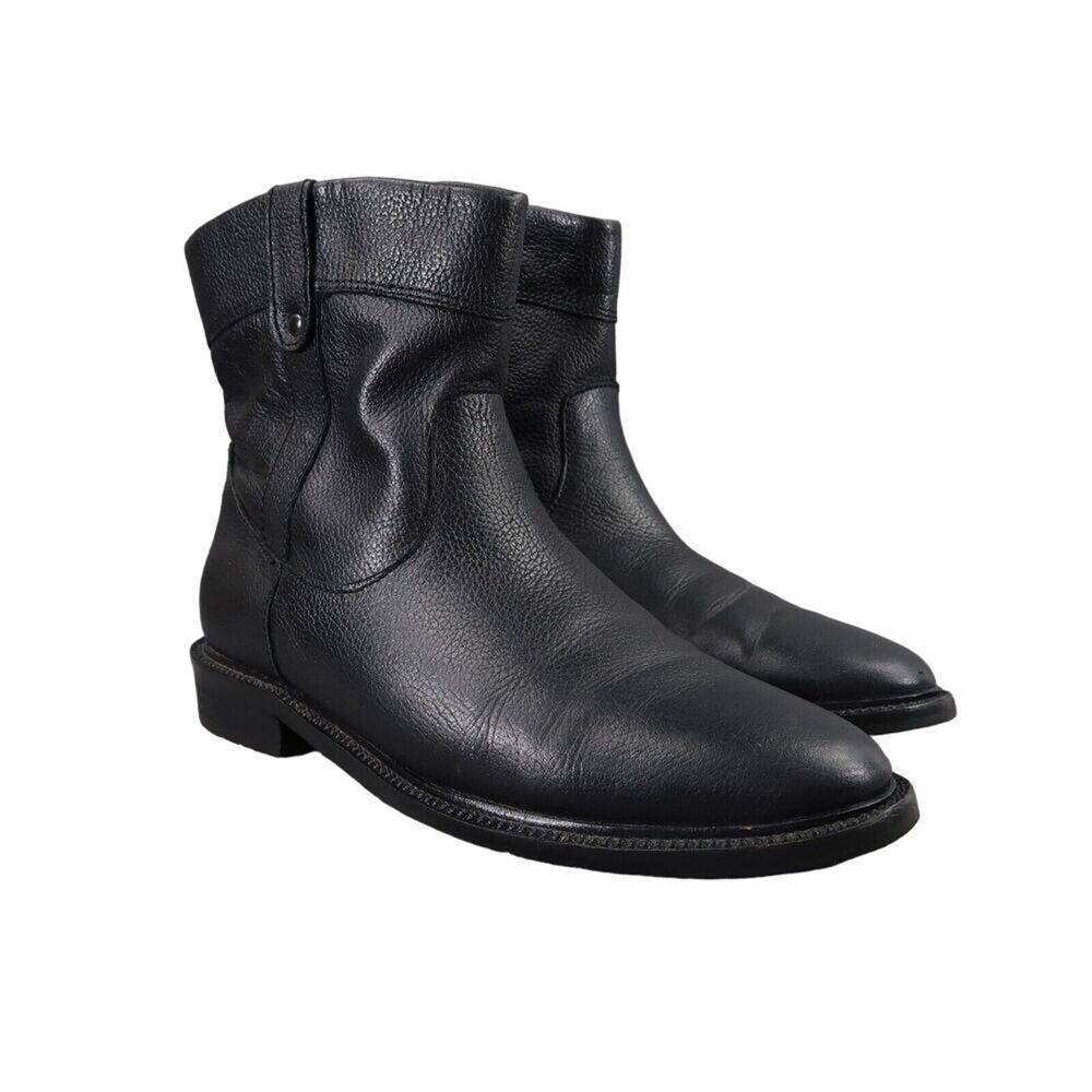 Eddie Bauer Shoes Womens 6.5 Boots Leather Classic Pull On Black Fashion Biker